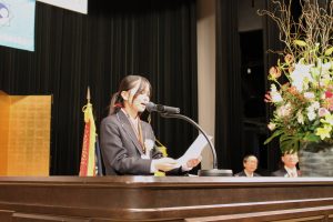 意見発表いただいた、一宮市ジュニアリーダークラブの金子さん